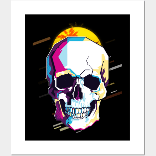 Skull retro80s Posters and Art